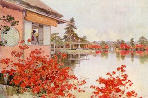 Azáleák, Nagaoka (színes litográfia) alkotó: Ella Du Cane