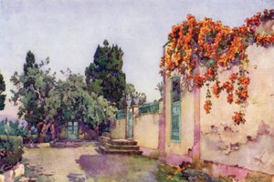 Bejárat egy spanyol villába (színes litho) alkotó: Ella Du Cane
