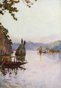 The Point of Bellagio, Comói-tó (színes litho) alkotó: Ella Du Cane