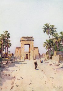 Euergetes kapuja, Karnak (színes litó) alkotó: Ella Du Cane