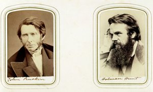 John Ruskin angol művész, költő és kritikus, valamint William Holman Hunt angol művész, 1865 alkotó: Elliott and Fry