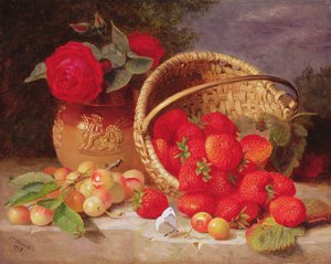 Kosár csendélet eperrel és cseresznyével, 1898