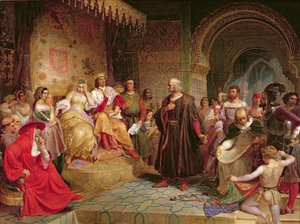 Kolumbusz a királynő előtt, 1843