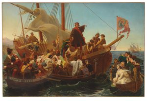 Kolumbusz távozása Palosról 1492-ben, 1855-ben