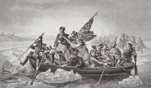 Washington átkel a Delaware-en Trenton (New Jersey állam) közelében, 1776 karácsonya, az „Illustrations of English and Scottish History” II. kötetből