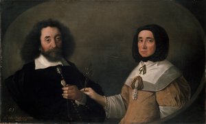 Az ifjabb John Tradescant és Hester, második felesége, 17. század alkotó: Emanuel de Critz