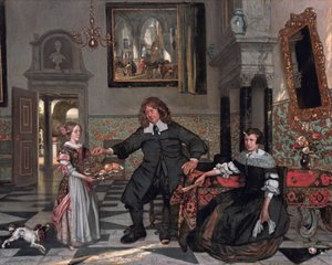 Egy család portréja enteriőrben (Pieter de Graeff családja) alkotó: Emanuel de Witte