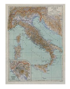 Az ókori Olaszország térképe, 1910-es évek.