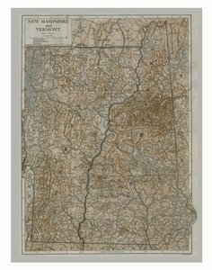 New Hampshire és Vermont térképe, USA, 1900-as évek. alkotó: Emery Walker