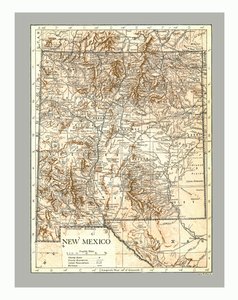 Új-Mexikó térképe, 1900-as évek. alkotó: Emery Walker