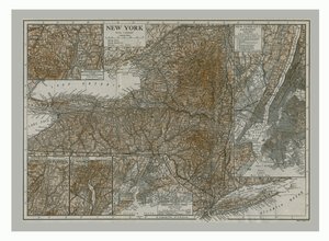 New York térképe, 1900-as évek.