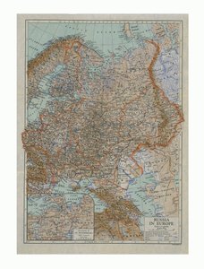 Oroszország térképe Európában, 1910-es évek.