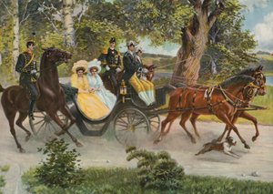 Connaught Margit VI. Gusztaf Adolffal és Vilmos svéd herceg feleségével, Maria Pavlovna orosz nagyhercegnővel, 1914 körül alkotó: Emil (after) Aberg