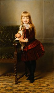 Egy babát tartó fiatal lány portréja, 1887 alkotó: Emil Brack