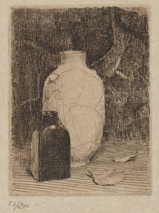 Csendélet vázával és üveggel alkotó: Emil Carlsen
