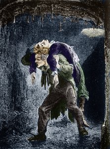 Jean Valjean, Marius a hátán megsebesült, Párizs vizébe menekül. Victor Hugo (1802-1885) „Les Miserables” című regényének illusztrációja Emile Bayard illusztrációja - (Jean Valjean a hátán hozza Mariust, a csatornán keresztül Paris) Metszet Pr alkotó: Emile Antoine Bayard