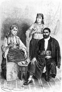Tangeri zsidó férfi és nő, 1878 alkotó: Emile Antoine Bayard