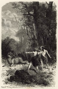 Vadászat a rénszarvas korában alkotó: Emile Antoine Bayard