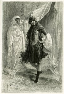 Ziba Khanoum, perzsa hercegnő portréja. E.Bayard metszete egy fénykép után a „Persia, Chaldee és Susiane” 1881-1882-es történetének illusztrálására, Jane Dieulafoy (született: Magre) alkotó: Emile Antoine Bayard