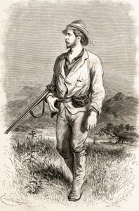 Sir Henry Morton Stanley, illusztráció a „The World in the Hands”-ből, J. Robert metszete, 1878-ban megjelent alkotó: Emile Antoine Bayard