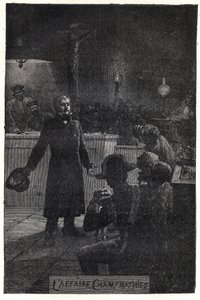 A Champmathieu-ügy: Monsieur Madeleine felfedi valódi kilétét egy szegény ember, Champmathieu, hasonmás perében, hogy elkerülje, hogy elítéljék a helyén „Je suis Jean Valjean”” – Emile Bayard (1837-) illusztrációja. 1891) „” Les miserab