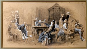 Ifj. Alexandre Dumas (1824-1895) író, aki Emile Bayard (1837-1891) Lavis d
