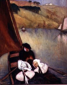 Breton nők egy komphajón, 1900 körül (olaj, vászon) alkotó: Emile Bernard