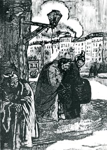 Illusztráció Charles Baudelaire (1821-67) verseihez (fametszet) (f/w fotó) alkotó: Emile Bernard
