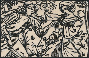 Illusztráció a Villons Petit Testamenthez, 1919 alkotó: Emile Bernard