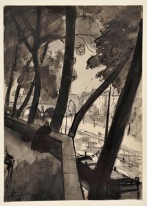 A rakpartok: [A Szajna a Pont-Marie-nál] alkotó: Emile Bernard