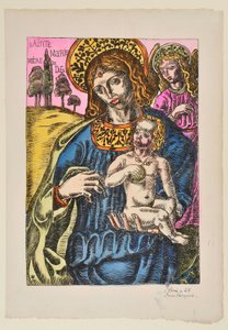 Sainte Marie Mutter Gottes: Die Jungfrau und der Engel mit Nimbus alkotó: Emile Bernard