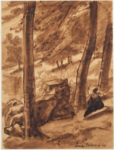 Erdei jelenet alakkal alkotó: Emile Bernard
