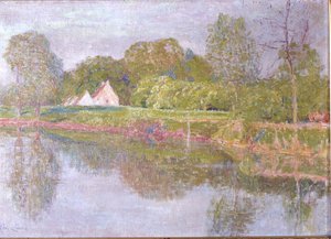 Táj a Lys-on, Egy reggel, 1902 májusában alkotó: Emile Claus