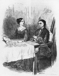 Illusztráció Eugenie Grandethez, Honore de Balzac (1799-1850) regénye az Emberi komédia című többkötetes gyűjteményből, Emile Deschamps (1822-1893) metszet alkotó: Emile Deschamps