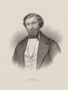 Giuseppe Verdi zeneszerző portréja 1813-1901, 1860 körül.