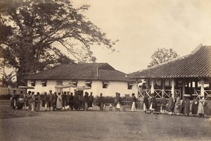 Esküvői körmenet, Cochin Kína, 1866. alkotó: Emile Gsell