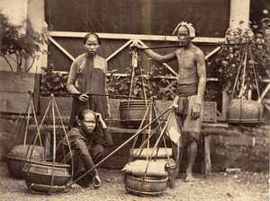 Gyümölcskereskedők, Cochinchina, 1866. alkotó: Emile Gsell