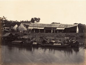 Kilátás a kínai városra, Cholen lap 2. sz., Saigon, Cochin Kína, 1866. alkotó: Emile Gsell