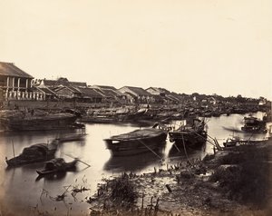 Kilátás a kínai városról, Cholen 5. számú lap, Saigon, Cochinchina, 1866. alkotó: Emile Gsell