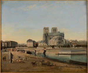Francia: Le chevet de Notre-Dame, vue du quai de la Tournelle alkotó: Emile Harrouart