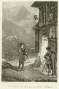 Lajos Fülöp a Hospitiumban a St. Gothard hegyen alkotó: Emile Jean Horace Vernet