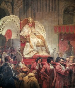 Pius pápa (1761-1830) Szent Péter-templomban a Sedia Gestatorián, 1829 (lásd még: 182515) alkotó: Emile Jean Horace Vernet