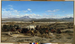 Táborozni délben. Emile Loubon (1809-1863) festménye. Olajfestmény. Musee Granet, Aix en provence