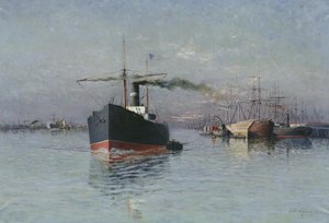 Dunkerque nagy dokkja, 1890 alkotó: Emile Maillard