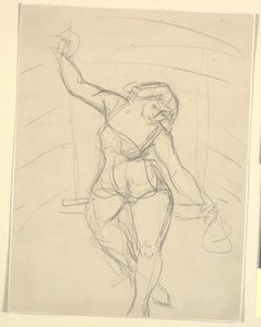 Női művész ül a trapézon alkotó: Emile Othon Friesz