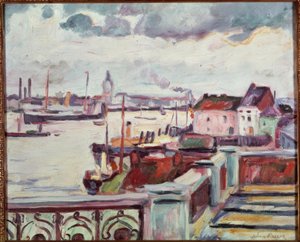 Antwerpen kikötője alkotó: Emile Othon Friesz
