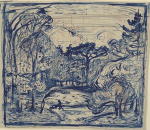 Skovinterieur med braendehugger. A Côte de Grace, Honfleur. alkotó: Emile Othon Friesz