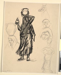Tanulmányok a vizet hordozó nőről. Portugália alkotó: Emile Othon Friesz