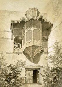 Kairó: Beyt El-Emyr nevű ház (kissé romos), 19. század. alkotó: Emile Prisse d