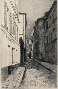 "Rue St Rustique, Montmartre", 1915 alkotó: Emile Rousseau